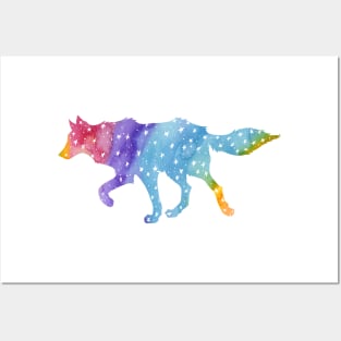 Rainbow Star Wolf Posters and Art
